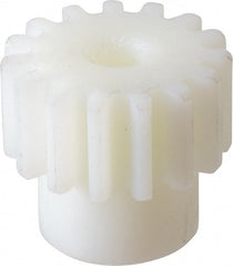 Poly Hi Solidur - 16 Pitch, 15/16" Pitch Diam, 1-1/16" OD, 15 Tooth Spur Gear - 1/2" Face Width, 1/2" Bore Diam, 3/4" Hub Diam, 14.5° Pressure Angle, Nylon - Exact Tooling