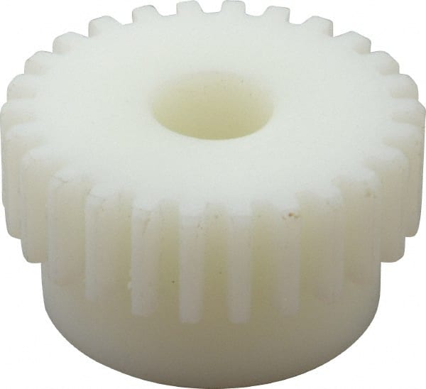 Poly Hi Solidur - 16 Pitch, 1-5/8" Pitch Diam, 1-3/4" OD, 26 Tooth Spur Gear - 1/2" Face Width, 1/2" Bore Diam, 1-7/16" Hub Diam, 14.5° Pressure Angle, Nylon - Exact Tooling
