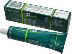 Dow Corning - 3 oz Tube Silver RTV Silicone Joint Sealant - -76 to -29.2°F Operating Temp, 20 min Tack Free Dry Time, 24 hr Full Cure Time, Series 732 - Exact Tooling