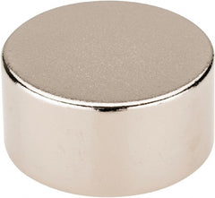 Mag-Mate - 3/4" Diam x 3/8" High Neodymium Rare Earth Magnet - 13.5 Lb Max Capacity, 200°F Max, Nickel Plated - Exact Tooling