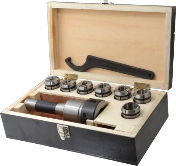 Interstate - R8 Taper Shank, Full Grip Collet Chuck Set - Exact Tooling