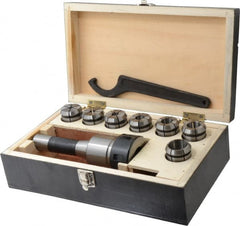 Interstate - R8 Taper Shank, Full Grip Collet Chuck Set - Exact Tooling