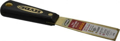 Hyde Tools - 1-1/4" Wide Brass Putty Knife - Stiff, Nylon Handle, 7.6" OAL - Exact Tooling