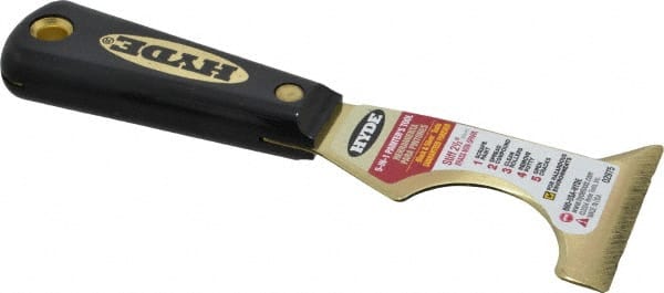 Hyde Tools - 2-1/2" Wide Brass Taping Knife - Stiff, Nylon Handle, 7-1/4" OAL - Exact Tooling