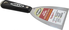 Hyde Tools - 4" Wide Carbon Steel Taping Knife - Flexible, Hammerhead Nylon Handle, 8-1/4" OAL - Exact Tooling