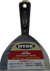 Hyde Tools - 6" Wide Carbon Steel Taping Knife - Flexible, Hammerhead Nylon Handle, 8-1/2" OAL - Exact Tooling