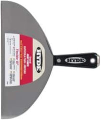 Hyde Tools - 10" Wide Carbon Steel Taping Knife - Flexible, Hammerhead Nylon Handle, 8-3/8" OAL - Exact Tooling