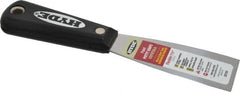 Hyde Tools - 1-1/2" Wide Steel Putty Knife - Flexible, Nylon Handle, 7-3/4" OAL - Exact Tooling