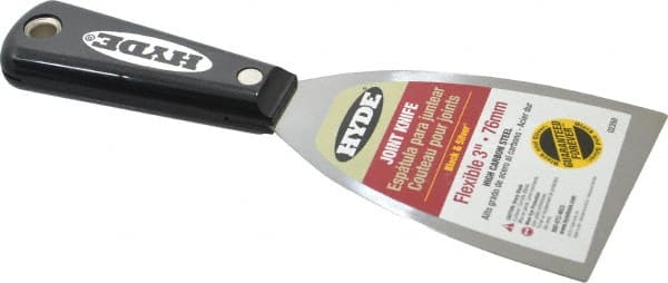 Hyde Tools - 3" Wide Steel Putty Knife - Flexible, Nylon Handle - Exact Tooling