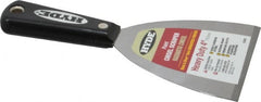 Hyde Tools - 4" Wide Carbon Steel Taping Knife - Stiff, Nylon Handle, 8-1/8" OAL - Exact Tooling