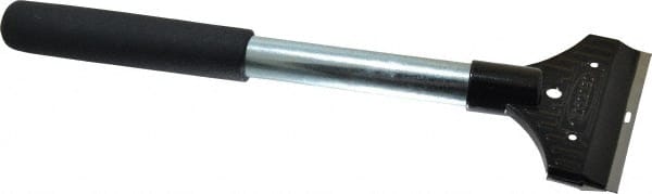 Hyde Tools - Carbon Steel 1-Edge Scraper - 3-1/4" Blade Width, 11" Long Tubular Metal Handle - Exact Tooling