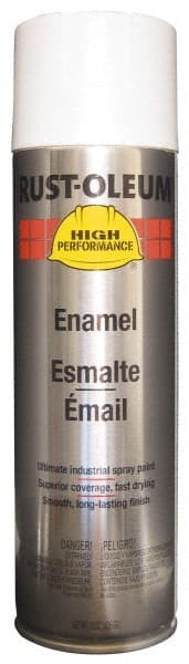 Rust-Oleum - White, 15 oz Net Fill, Flat, Enamel Spray Paint - 14 Sq Ft per Can, 15 oz Container, Use on Rust Proof Paint - Exact Tooling