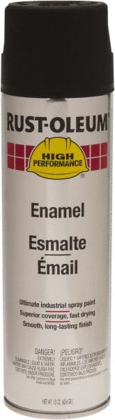 Rust-Oleum - Black, 15 oz Net Fill, Flat, Enamel Spray Paint - 14 Sq Ft per Can, 15 oz Container, Use on Rust Proof Paint - Exact Tooling