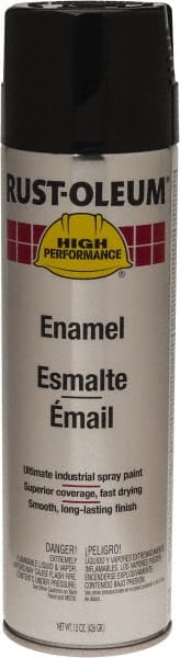 Rust-Oleum - Black, 15 oz Net Fill, Gloss, Enamel Spray Paint - 14 Sq Ft per Can, 15 oz Container, Use on Rust Proof Paint - Exact Tooling