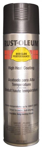 Rust-Oleum - Black, 15 oz Net Fill, Flat, High-Heat Spray Paint - 14 Sq Ft per Can, 15 oz Container - Exact Tooling