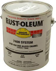 Rust-Oleum - 1 Gal White Flat Finish Industrial Enamel Paint - Interior/Exterior, Direct to Metal, <450 gL VOC Compliance - Exact Tooling