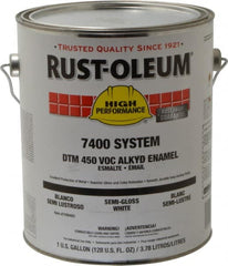 Rust-Oleum - 1 Gal White Semi Gloss Finish Industrial Enamel Paint - Interior/Exterior, Direct to Metal, <450 gL VOC Compliance - Exact Tooling
