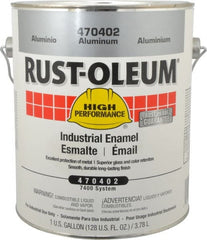 Rust-Oleum - 1 Gal Aluminum Gloss Finish Industrial Enamel Paint - Interior/Exterior, Direct to Metal, <450 gL VOC Compliance - Exact Tooling