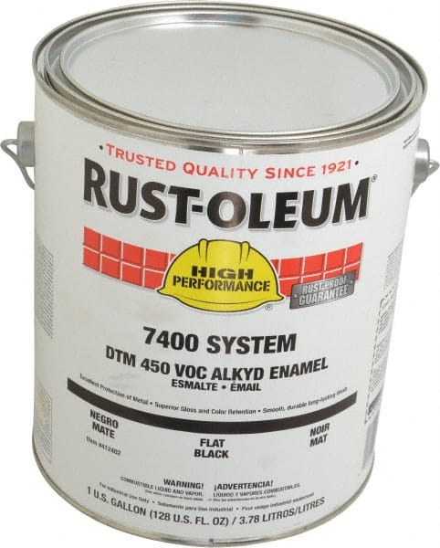 Rust-Oleum - 1 Gal Black Flat Finish Industrial Enamel Paint - Interior/Exterior, Direct to Metal, <450 gL VOC Compliance - Exact Tooling