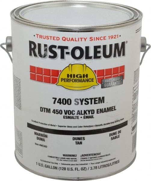 Rust-Oleum - 1 Gal Dunes Tan Gloss Finish Industrial Enamel Paint - Interior/Exterior, Direct to Metal, <450 gL VOC Compliance - Exact Tooling
