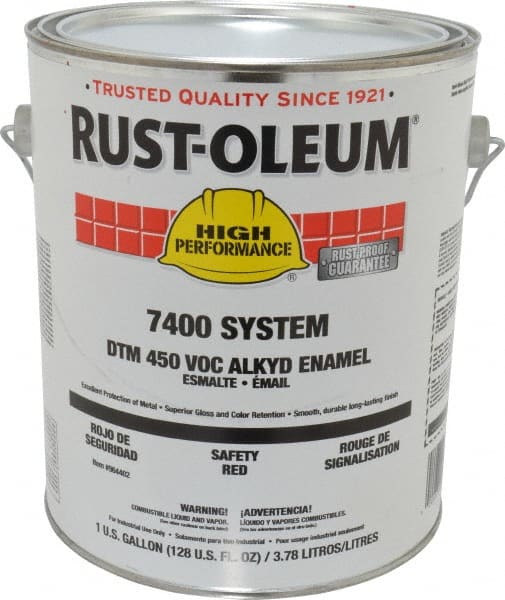 Rust-Oleum - 1 Gal Safety Red Gloss Finish Industrial Enamel Paint - Interior/Exterior, Direct to Metal, <450 gL VOC Compliance - Exact Tooling