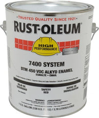 Rust-Oleum - 1 Gal Safety Red Gloss Finish Industrial Enamel Paint - Interior/Exterior, Direct to Metal, <450 gL VOC Compliance - Exact Tooling
