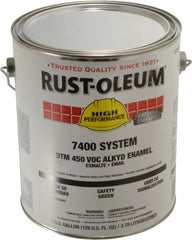 Rust-Oleum - 1 Gal Safety Green Gloss Finish Industrial Enamel Paint - Interior/Exterior, Direct to Metal, <450 gL VOC Compliance - Exact Tooling