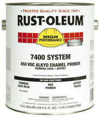 Rust-Oleum - 1 Gal Red Damp-Proof Primer - 230 to 435 Sq Ft/Gal, <450 gL Content, Direct to Metal, Quick Drying - Exact Tooling