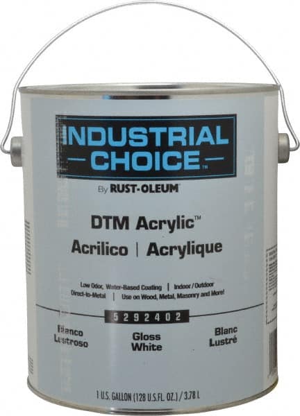 Rust-Oleum - 1 Gal White Gloss Finish Alkyd Enamel Paint - Interior/Exterior, Direct to Metal, <250 gL VOC Compliance - Exact Tooling