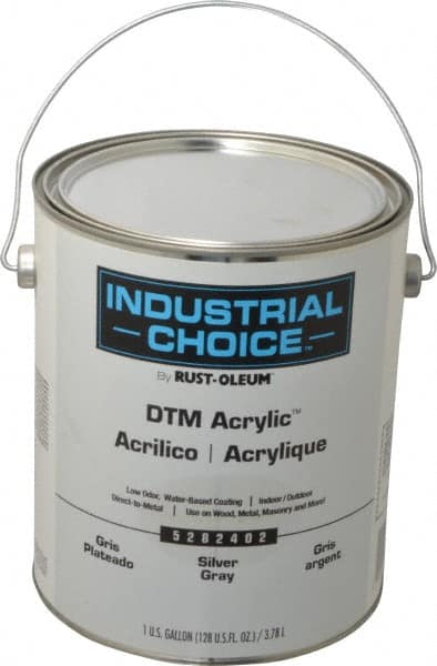 Rust-Oleum - 1 Gal Silver Gray Semi Gloss Finish Alkyd Enamel Paint - Interior/Exterior, Direct to Metal, <250 gL VOC Compliance - Exact Tooling