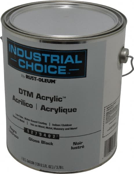 Rust-Oleum - 1 Gal Black Gloss Finish Acrylic Enamel Paint - Interior/Exterior, Direct to Metal, <250 gL VOC Compliance - Exact Tooling