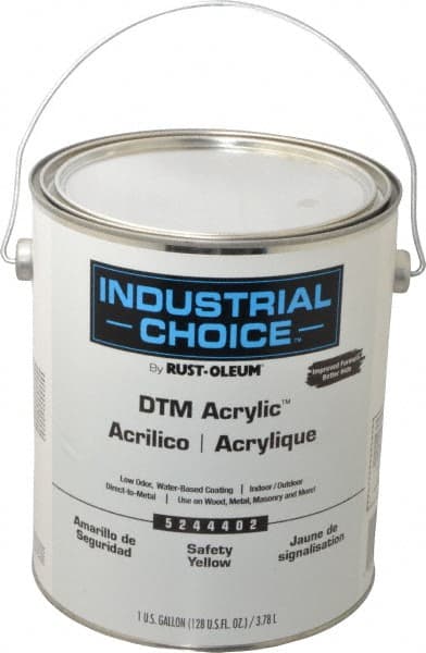 Rust-Oleum - 1 Gal Safety Yellow High Gloss Finish Acrylic Enamel Paint - Interior/Exterior, Direct to Metal, <250 gL VOC Compliance - Exact Tooling