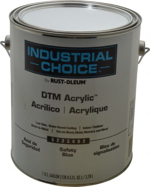 Rust-Oleum - 1 Gal Safety Blue Semi Gloss Finish Alkyd Enamel Paint - Interior/Exterior, Direct to Metal, <250 gL VOC Compliance - Exact Tooling