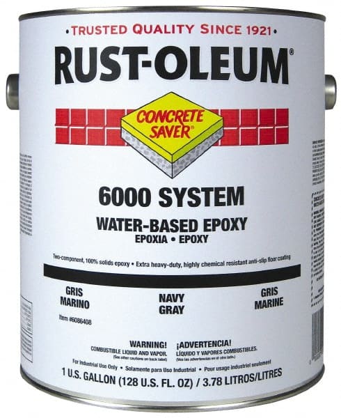 Rust-Oleum - 1 Gal High Gloss Navy Gray Water-Based Epoxy - 200 to 350 Sq Ft/Gal Coverage, <250 g/L VOC Content - Exact Tooling