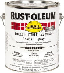Rust-Oleum - 1 Gal Gloss White Epoxy Mastic - 100 to 225 Sq Ft/Gal Coverage, <340 g/L VOC Content, Direct to Metal - Exact Tooling