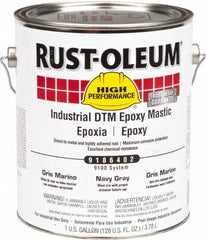 Rust-Oleum - 1 Gal Gloss Navy Gray Epoxy Mastic - 100 to 225 Sq Ft/Gal Coverage, <340 g/L VOC Content, Direct to Metal - Exact Tooling