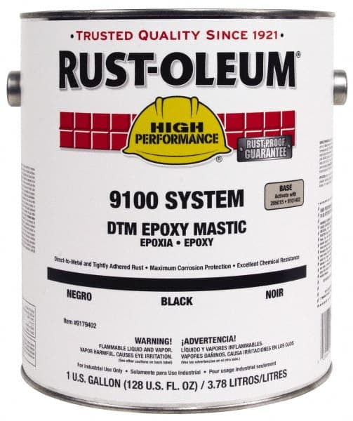 Rust-Oleum - 1 Gal Gloss Aluminum Epoxy Mastic - 100 to 225 Sq Ft/Gal Coverage, <340 g/L VOC Content, Direct to Metal - Exact Tooling