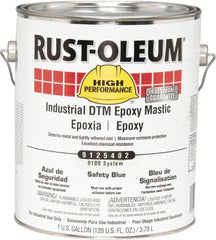 Rust-Oleum - 1 Gal Gloss Safety Blue Epoxy Mastic - 100 to 225 Sq Ft/Gal Coverage, <340 g/L VOC Content, Direct to Metal - Exact Tooling