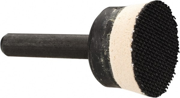 AutoQuip - 1" Diam Hook & Loop Disc Backing Pad - 1/4" Shank Diam, Medium Density, 25,000 RPM - Exact Tooling