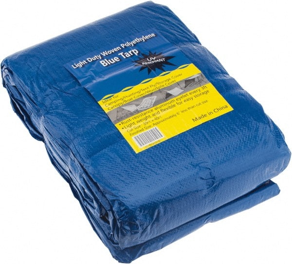 Value Collection - 40' Long x 30' Wide Polyethylene Tarp & Dust Cover - Blue - Exact Tooling
