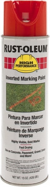 Rust-Oleum - 15 fl oz Orange Marking Paint - 300' to 350' Coverage at 1-1/2" Wide, Solvent-Based Formula - Exact Tooling