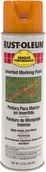 Rust-Oleum - 15 fl oz Orange Marking Paint - 300' to 350' Coverage at 1-1/2" Wide, Solvent-Based Formula - Exact Tooling