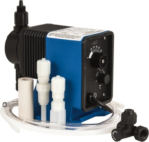 Pulsafeeder - 120/230 Volt, 100 psi, 1.25 GPH, Electronic Metering Pump - 9-1/2 Inch Long x 5 Inch Wide x 9.9 Inch High - Exact Tooling
