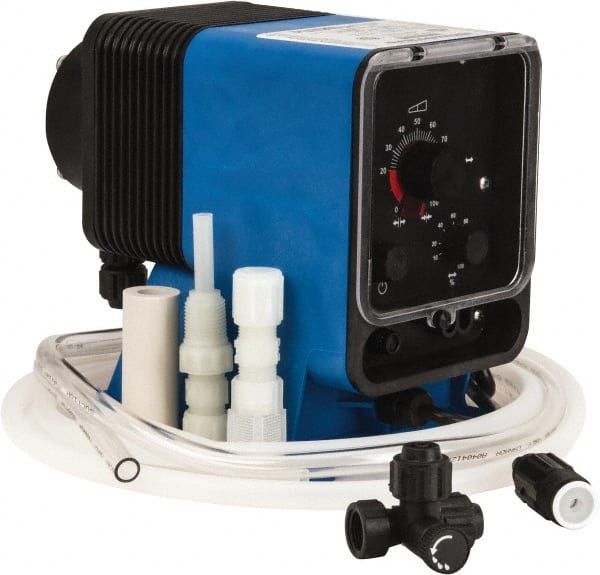 Pulsafeeder - 120/230 Volt, 100 psi, 5 GPH, Electronic Metering Pump - 10.2 Inch Long x 6.1 Inch Wide x 11.3 Inch High - Exact Tooling