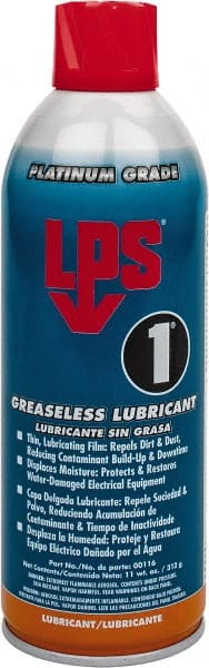 LPS - 16 oz Aerosol Dry Film Penetrant/Lubricant - Clear Yellow, Food Grade - Exact Tooling