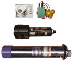 Vortec - 2,500 BTU per Hour, Vortex Enclosure Cooler with Thermostat - 1/2 Inch Diameter, 1/4 NPT Thread, 35 Cubic Ft. per min - Exact Tooling