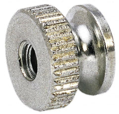Electro Hardware - 3/8-16" UNC Thread, Uncoated, Grade B-633 Brass Round Knurled Thumb Nut - 15/32" Overall Height, 3/4" Head Diam - Exact Tooling