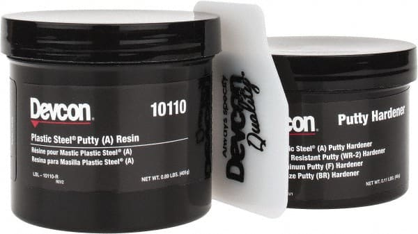 Devcon - 1 Lb Pail Two Part Epoxy - 45 min Working Time, Series Plastic Steel - Exact Tooling