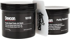 Devcon - 1 Lb Pail Two Part Epoxy - 45 min Working Time, Series Plastic Steel - Exact Tooling