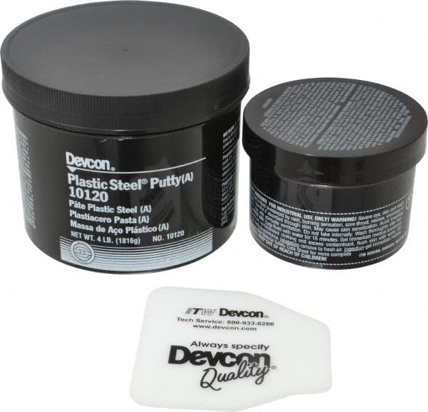 Devcon - 4 Lb Pail Two Part Epoxy - 45 min Working Time, Series Plastic Steel - Exact Tooling